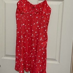Zara Red with White Stars Sundress, size large, NWT